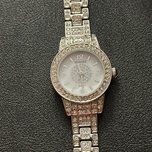 Kessaris Quartz JCP766C Stainless Steel Case Rhinestone Adorned Quartz Watch